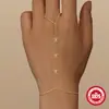 Pulsera de Cadena para Dedo con Lazo Minimalista de Plata de Ley S925 Pulsera Anillo de Lujo Ligero de Gama Alta Popular Transfronteriza Europea y Americana para Mujeres