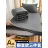 Juego de ropa de cama de tres piezas para dormitorio estudiantil 90x190 funda de edredón de algodón puro, sábana bajera, juego completo para literas, gris oscuro, resistente a la suciedad