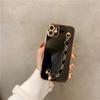 Funda para Teléfono Móvil Apple 15/14 para Mujer iphone12 Pulsera Trébol de Cuatro Hojas 13/11 Silicona Integral Negra 87