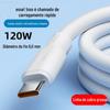 Cabo de dados Python tipo-c reforçado, cabo de carregamento 120W para carregador de celular Huawei iphone Android
