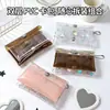 Portatarjetas de Broche de Doble Capa de PVC Estilo Japonés Ins, Estuche para Identificación en Color Marrón y Nude, Bolsita con Colgante Desmontable, Personalizable con Impresión