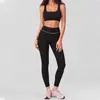 Novo Conjunto de Yoga Feminino com Bolinhas 2026: Calça Fitness de Cintura Alta Bumbum Levanta Pêssego e Top Esportivo com Costas Cruzadas