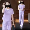 Traje Deportivo Casual para Mujer 2026 Verano Nuevo Elegante Conjunto de Mamá de Moda Holgado Tallas Grandes Adelgazante Conjunto de Dos Piezas