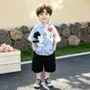Conjunto para Niños 2026 Verano Nuevo Estilo Camisa Estilo Chino para Niños Ropa de Verano Delgada de Manga Corta de Moda para Bebés