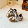 Zapatos Nuevos de Primavera y Otoño para Niños Papá Zapatos Suela Suave Antideslizantes Zapatos Forrest Gump de Moda Versátiles Estampado de Leopardo Zapatos de una Sola Pieza Superficie de Cuero Niñas