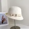 Chapéu de Pescador Fashion com Laço Simples para Mulheres, Chapéu de Feltro de Lã Australiana de Inverno, Tendência de Chapéu Bucket Estilo Retrô Casual
