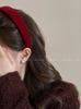 Faixa de Cabelo Vinho Tinto Feminina 2024 Nova Topo Craniano Alto Veludo Faixa de Cabeça Alta Qualidade Acessórios de Cabelo de Natal Outono e Inverno Presilha Vintage