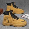 Botas Martin Botas masculinas de outono Botas masculinas de cano alto estilo britânico Botas ruibarbo Botas curtas masculinas estilo coreano All-match com sola grossa Sapatos da moda