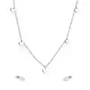 Estilo japonés y coreano diseño fresco y simple corazón geométrico estrella colgante acero inoxidable collar pendientes conjunto fábrica al por mayor