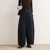 Calça de Tencel de cintura alta com perna larga curva para mulheres, novo estilo outono e inverno 2026, elegante e emagrecimento, calça cropped com caimento solto e casual