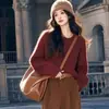 Hermoso Suéter de Punto Suave y Ceroso para Mujer 2024 Nuevo Finales de Otoño e Invierno Ropa Dopamina Suéter de Punto Engrosado Top