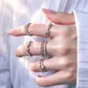 Gato Antigo Ning Tian Cool Design Cruz Estrela Índice Dedo Anel Feminino Personalizado Geométrico Zircônia Corrente Anel Aberto