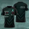 Bestseller transfronterizo 2026 F1 racing equipo Mercedes-Benz súper ventas nueva camiseta de manga corta con estampado digital 3D