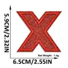 Suministro transfronterizo de parches bordados de letras y números en inglés color rojo brillante con adhesivo termofusible para decoración de ropa y sombreros