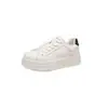 Zapatillas Blancas Deportivas para Mujer con Suela Gruesa para Aumentar Altura 2026 Primavera y Otoño Nuevas Versátiles Casuales Ligeras con Cordones Deportivas Estudiante Zapatillas de Tabla