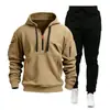Traje Deportivo con Sudadera con Cremallera para Hombre Primavera y Otoño Transfronterizo 2025 Conjunto de Dos Piezas Sudadera y Pantalones Deportivos