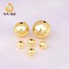 Cobre puro plateado color oro real 18K cuentas sueltas que conservan el color cuentas redondas chapadas en oro pulsera collar cuentas espaciadoras material DIY hecho a mano accesorios de joyería