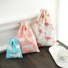 Bolsa de algodón y lino con cordón, pequeña bolsa de tela fresca para guardar artículos diversos en el dormitorio, bolsa de tela con cordón para viajes.