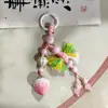Pingente de Morango de Cerâmica Jingdezhen, Chaveiro Estilo Ins, Uso Duplo para Bolsas, Item Popular de Feira Noturna, Fornecimento Direto do Fabricante