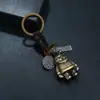 Chaveiro Simples Tecido à Mão em Couro Genuíno Liga Desenho Animado Retrô Couro de Vaca Criativo Pequeno Presente Pingente