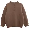 Suéter para Niños Invierno Nuevo Estilo Versión Coreana para Niños Punto de Cuello Semi Alto Jersey con Media Botonadura para Bebés S222