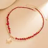 Joyería Transfronteriza Europea y Americana, Cadena Corporal de Cadena de Cuentas de Flor a la Moda, Cadena de Cintura Sexy Turquesa Roja Bohemia