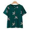 Conjunto de roupas de verão para mulheres de meia-idade e idosas, camisa de manga curta para idosos, camisa de mãe, 60s, 70s, blusa de vovó, novo estilo para senhoras mais velhas