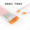 Pinceles de Nailon para Pintura al Óleo para Niños al por Mayor Transfronterizos, Pinceles de Plástico de Cabeza Plana para Pintura Gouache Acrílico, Materiales de Arte