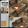 Mesa de comedor plegable de madera maciza, rectangular, para apartamentos pequeños, mesa y sillas de comedor para uso doméstico, modelo nuevo 2025, adecuada para viviendas de alquiler