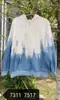 Conjunto Informal de Sudadera Gruesa y Pantalón de Chándal Azul Tie-Dye Hecho a Mano, Original, 100% Vegetal, Isatis Indigofolia, Moderno y Casual
