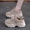 AK610-2 Sapatos Femininos Novos Tênis Esportivos de Malha Respirável Estilo Coreano Feminino Versátil Solado Grosso Casual Solado Macio Tênis Pai Feminino