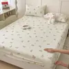 Sábana Bajera Ajustada Estampada 360° Todo Incluido Lavable a Máquina Capa Única Media Cubierta Cubierta de Colchón de Tela Gruesa Vieja Cubierta de Polvo de una Pieza Simmons