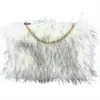 Bolso de Mano de Peluche Nuevo Europeo y Americano Transfronterizo Bolso de Axila de Piel Sintética Bolso de Hombro Bolso de Cadena Bolso Baguette Bolso de Noche