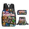 Novo Roblox Student Schoolbag 3D Impressão Digital Cartoon Mochila Mochila DIY