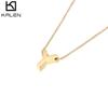Nuevo Collar de Moda Europea y Americana Brillante para Mujer Cassia Colgante de Acero de Titanio Collar con 26 Letras Mayúsculas Inglesas