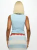 Chal de Verano Transfronterizo Europeo y Americano Tendencia Sexy de Aliexpress que Muestra el Ombligo Sin Mangas Estampado de Letras Cuello Redondo Delgado para Mujer