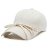 Boné de Baseball com Laço de Fita Coreano de Nicho para Mulheres, Boné Versátil para o Dia a Dia de Primavera e Verão, Chapéu de Sol que Afina o Rosto, Estilo Coreano
