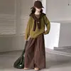 Conjunto de outono para meninas, estilo coreano, nova coleção 2026, conjunto de duas peças super estiloso e moderno, adequado para meninas mais velhas, suéter de outono e inverno