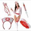 Accesorios de Halloween Transfronterizos Set de Uniforme de Enfermera Diadema Jeringa Estetoscopio Bolígrafo de Enfermera Calentadores de Piernas Disfraz