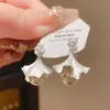 Pendientes de Borla con Hojas de Ginkgo, Perlas de Imitación, Circonitas Dulces y Aguja de Plata, Pendientes de Moda Únicos, de Nicho, Elegantes y de Alta Gama para Mujer