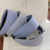 Aro de Pelo de Rayas Azules a Cuadros Versión Ancha Estilo Ins de Corea del Sur Diadema Dulce de Moda Botón de Presión para el Cabello Tocado Accesorios para el Cabello