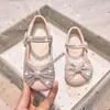 Zapatos de Niña Zapatos de Princesa Tacones Altos de Cristal 2024 Primavera y Otoño Nuevo Estilo Niña Suela Blanda Zapatos de Cuero Niños Bebé Zapatos Individuales