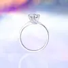 Venta Caliente Transfronteriza Anillo de Mosang de Seis Garras de 1ct Plata S925 Lujo Ligero Sentido de Alta Gama Estilo ins Anillo Abierto de Circonita Venta al por Mayor