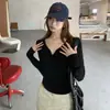 Fotos reales de ropa de mujer de otoño 2026: Nuevos tops de alta calidad de Dongdaemun, Corea, camisas interiores de cuello en V para mujer