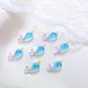 Decoraciones de arte para uñas de ballena marina translúcidas y soñadoras: diapositivas de narval con degradado de dibujos animados para uñas, pendientes y adornos de resina
