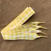 Cordones a cuadros de 2.5 cm estilo británico cordones de tela escocesa zapatos de lona zapatos de cuero cordones para mujer