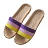 Pantuflas de Lino Primavera y Otoño Verano Cuatro Estaciones Hogar Suela Gruesa Paja de Ratán Verano Pantuflas para Hombre y Mujer Hogar Interior Venta al por Mayor