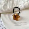 Anel de Cabelo com Padrão de Tinta Corda de Cabelo com Contas Feminina Flor de Borracha Acrílico Acessórios de Cabelo Corda de Cabelo Texturizada Elegante Elástico Alto Headwear