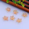 Núcleo de flor de cobre fundido de 10 mm con microincrustaciones de circón soporte para flor tapa de flor pasador para el pelo material para pasador de pelo accesorios de joyería DIY antiguos
