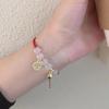 Pulsera de la Fortuna Buming Year 2022 Nueva Moda Tejida a Mano Cuerda Roja Diseño Nicho Joyería con Cuentas de Campana